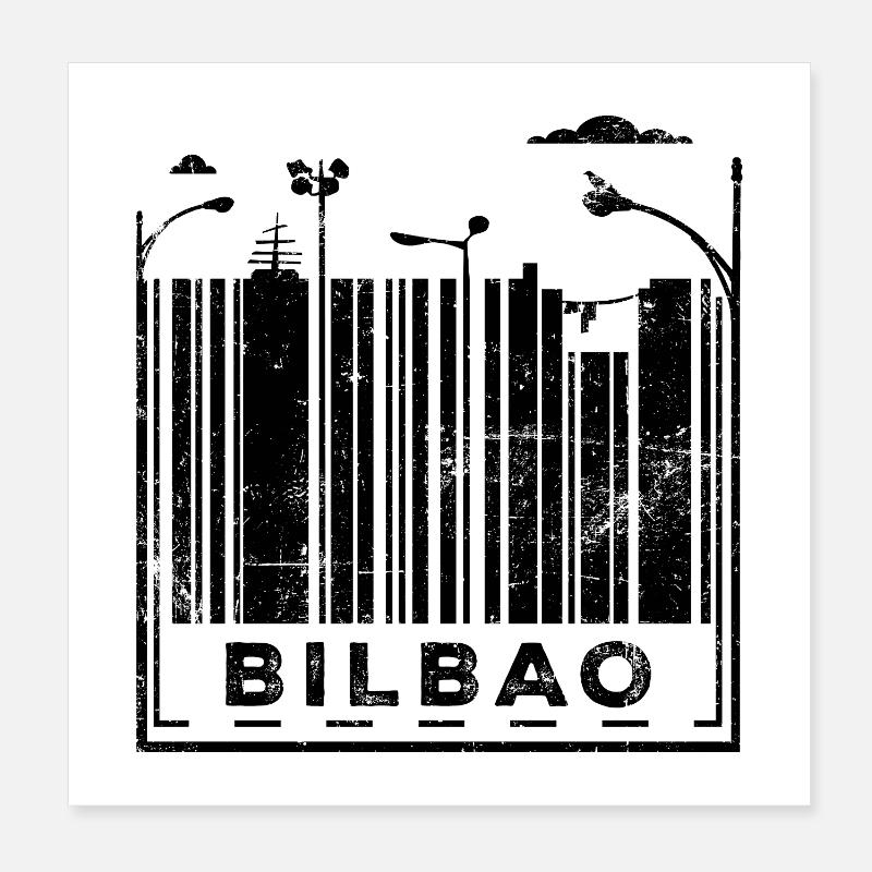 Bilbao Strichcode Poster 20x20 cm