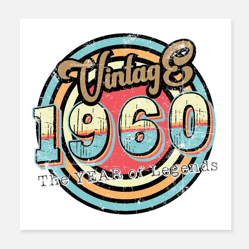 Millésime 1960 Poster 20 x 20 cm