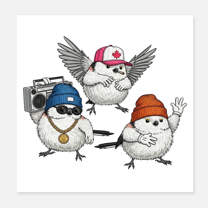 Ambiance de rue Bird Crew Poster 20 x 20 cm