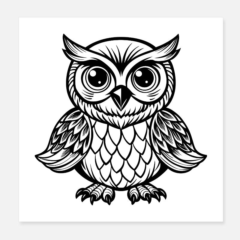 Bébé hibou Poster 20 x 20 cm