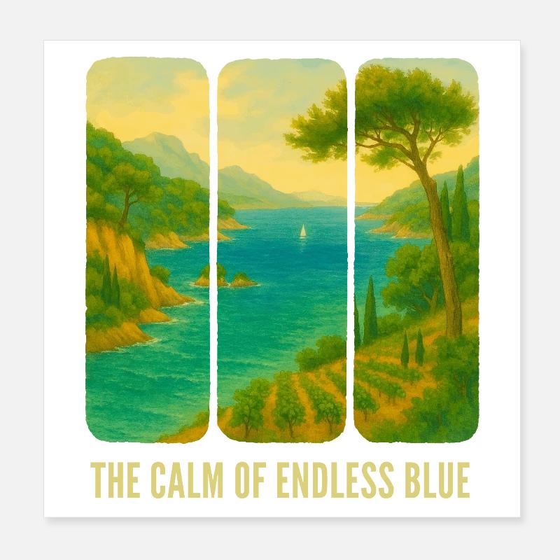 Die Ruhe des blauen Horizonts Poster 20x20 cm