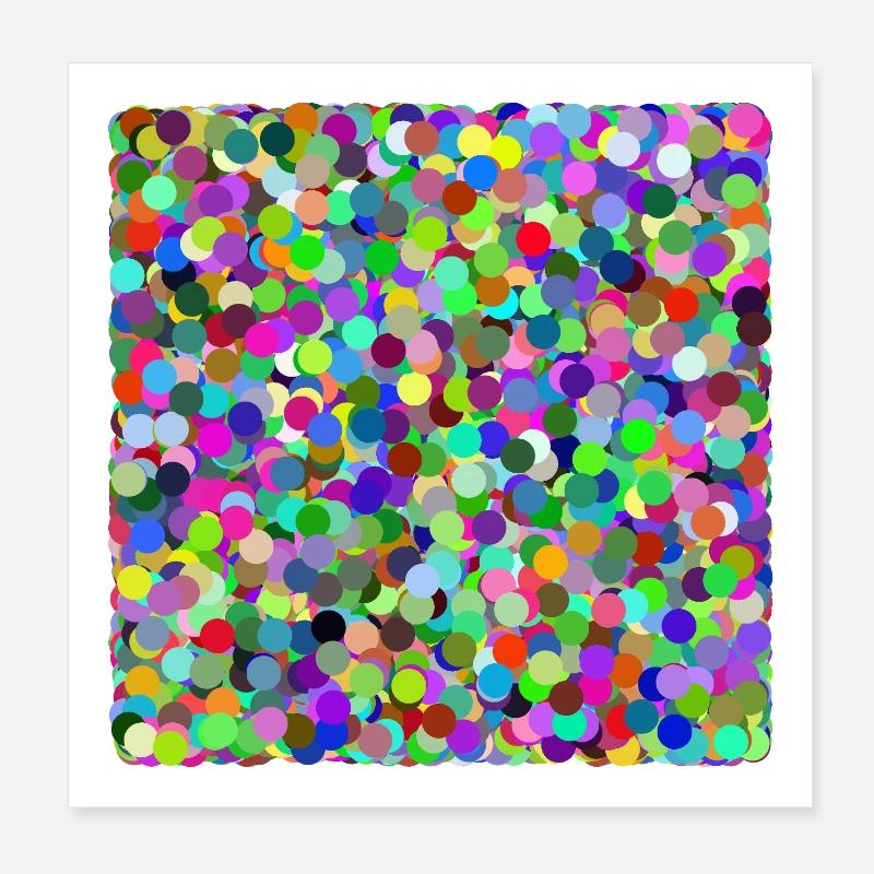 Bunte Konfetti-Kreise Poster 20x20 cm