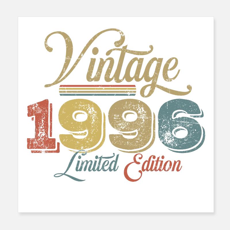 30e anniversaire du millésime 1996 Poster 20 x 20 cm