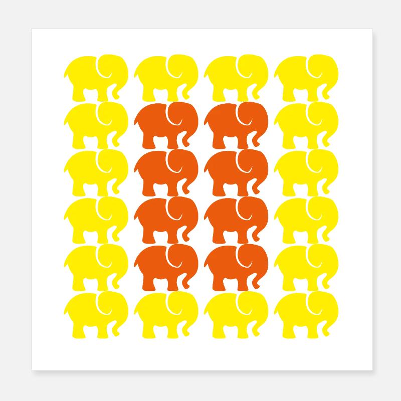 Éléphant Poster 20 x 20 cm
