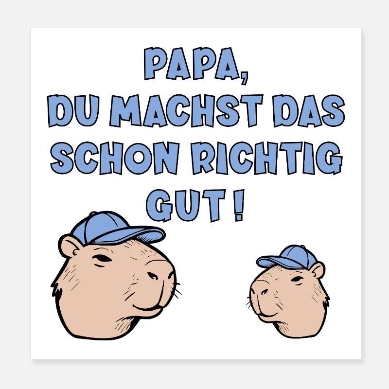 DAD CHILD - FATHER'S DAY CAPYBARA Poster 8" x 8" (20x20 cm)