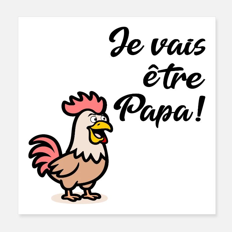 Chickens Daddy Chickens Poster 8" x 8" (20x20 cm)