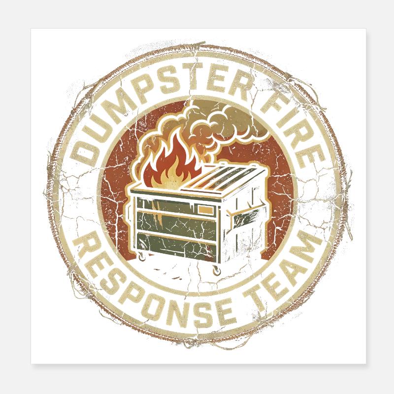 Garbage can fire response team Lustiger Müllgarbinnbra Poster 8" x 8" (20x20 cm)