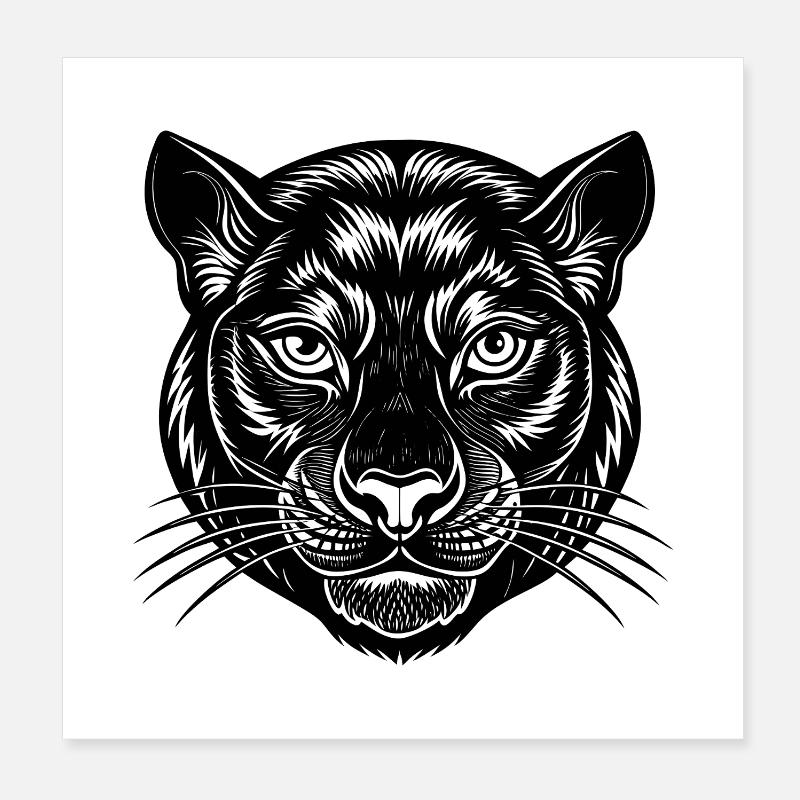 Panthergesicht Poster 20x20 cm