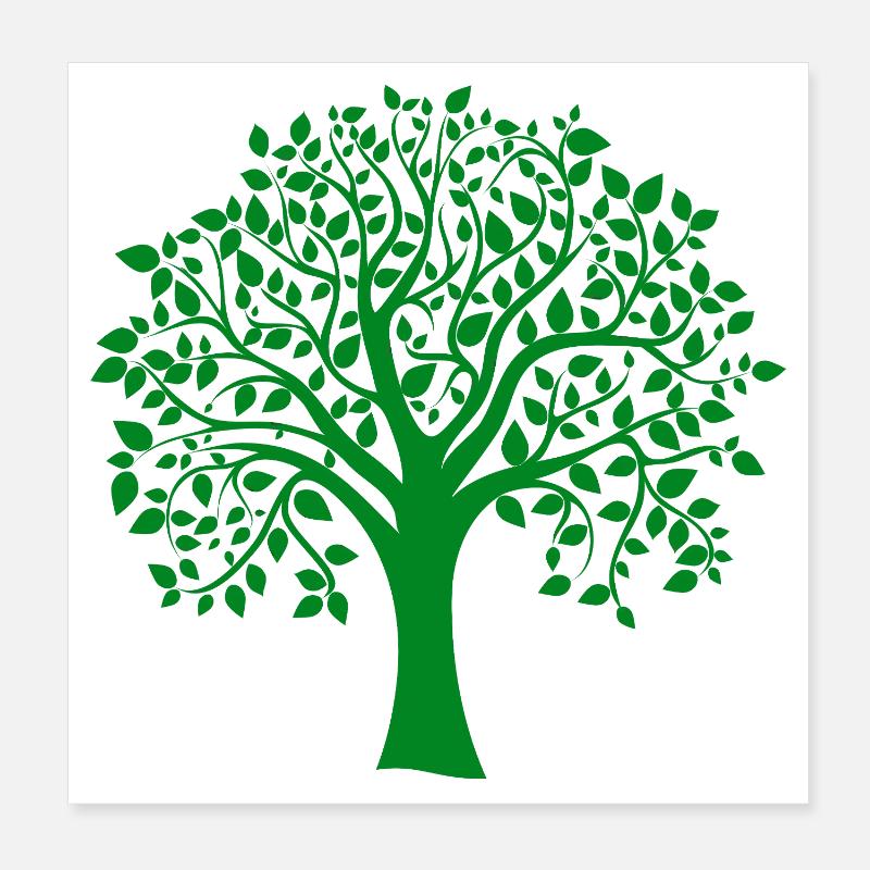 Base Green Jumbo Tree Print Silhouette Poster 8" x 8" (20x20 cm)