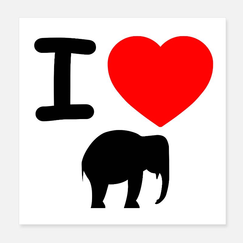 Elefant Poster 20x20 cm