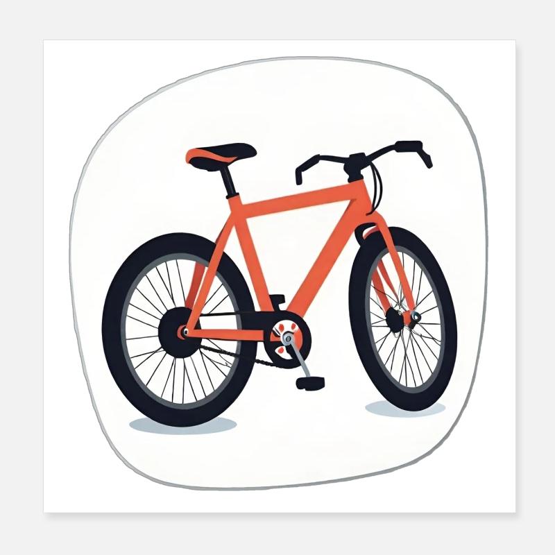 Design orange du vélo Poster 20 x 20 cm