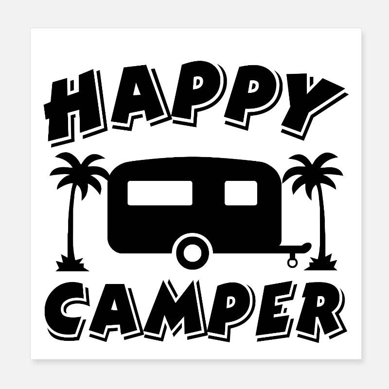 Camping Poster 20x20 cm