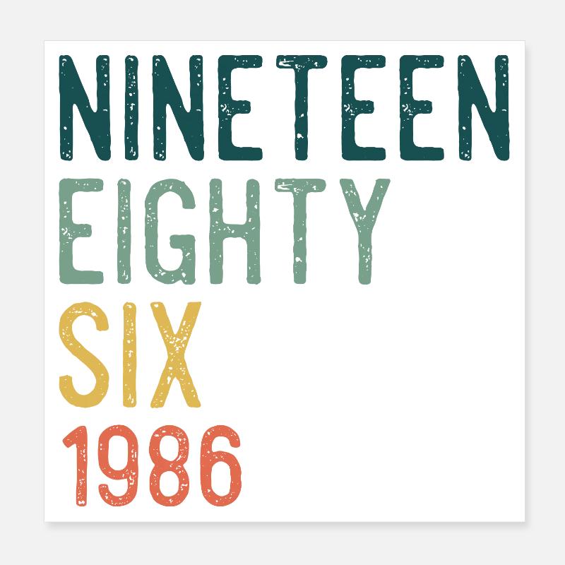 Nineteen Eighty-Six Retro Poster 20x20 cm