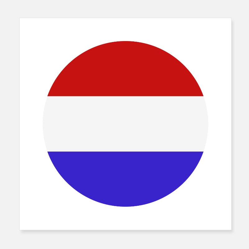 Drapeau rond des Pays-Bas Poster 20 x 20 cm