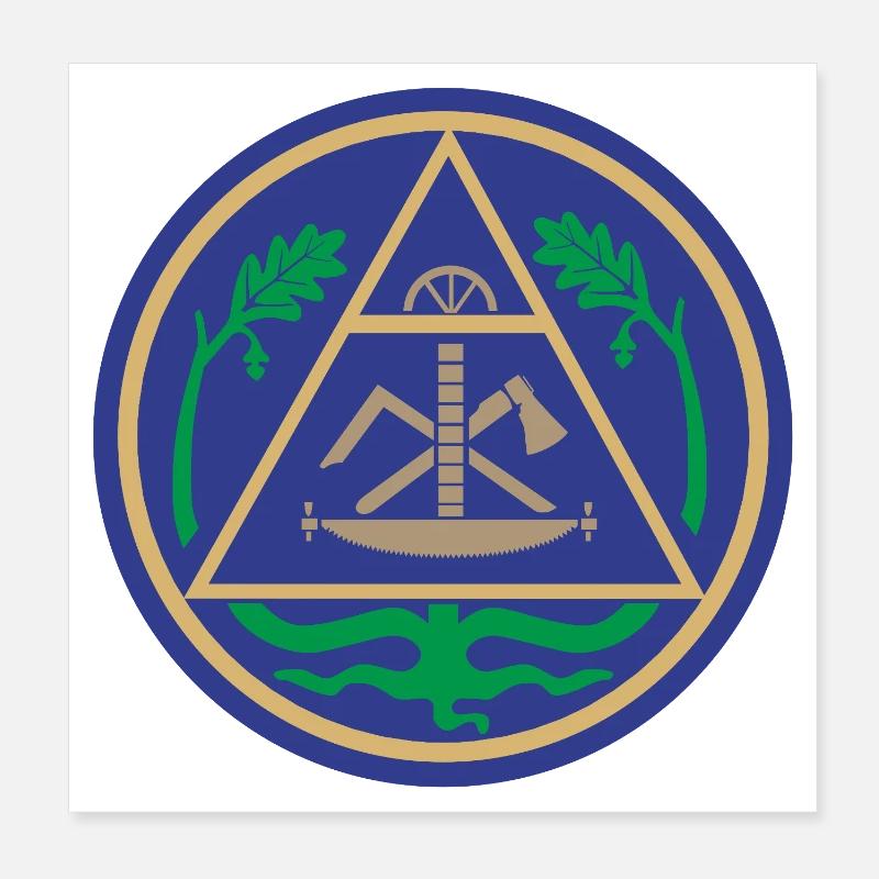 51195_Zimmerer Emblème géométrique du triangle Poster 20 x 20 cm