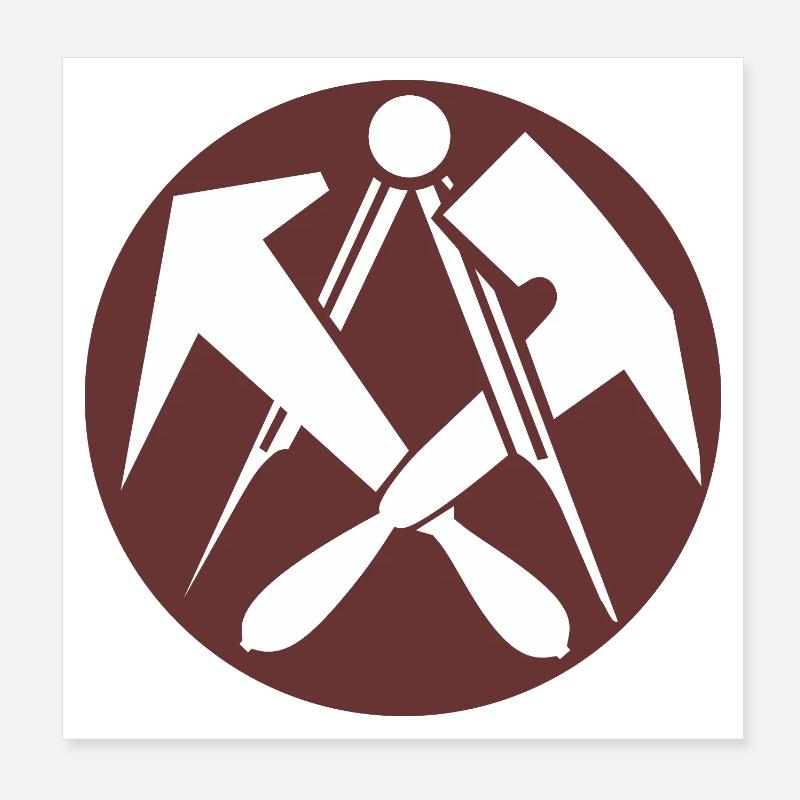 51164_Dachdecker, Zunftzeichen, Berufswappen Poster 20x20 cm