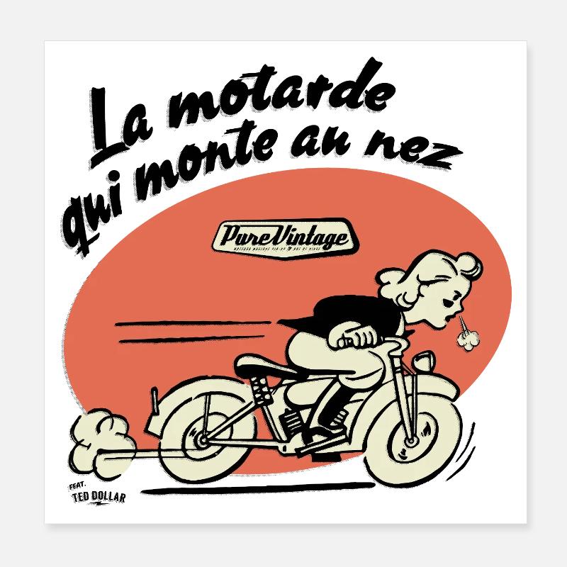 Der Biker, der bis zur Nase hochfährt Poster 20x20 cm