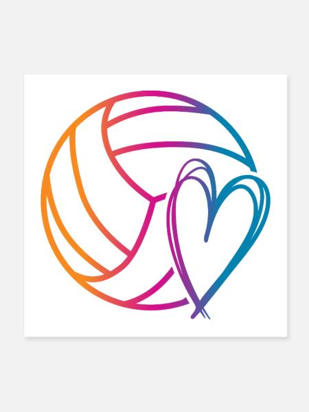 Volleyball Ball - Poster 8" x 8" (20x20 cm) - white - Front