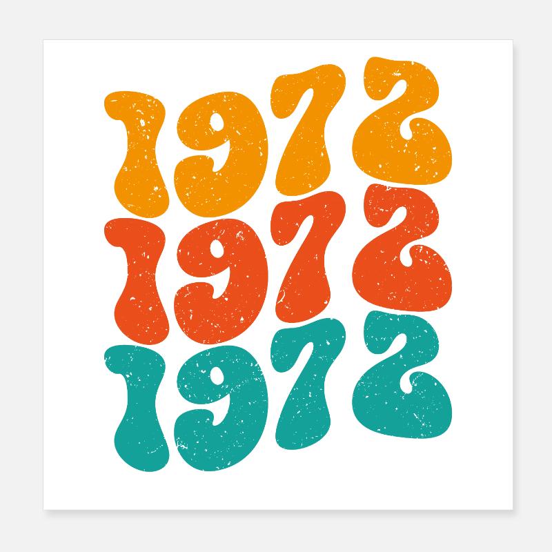 Millésime 1972 Poster 20 x 20 cm