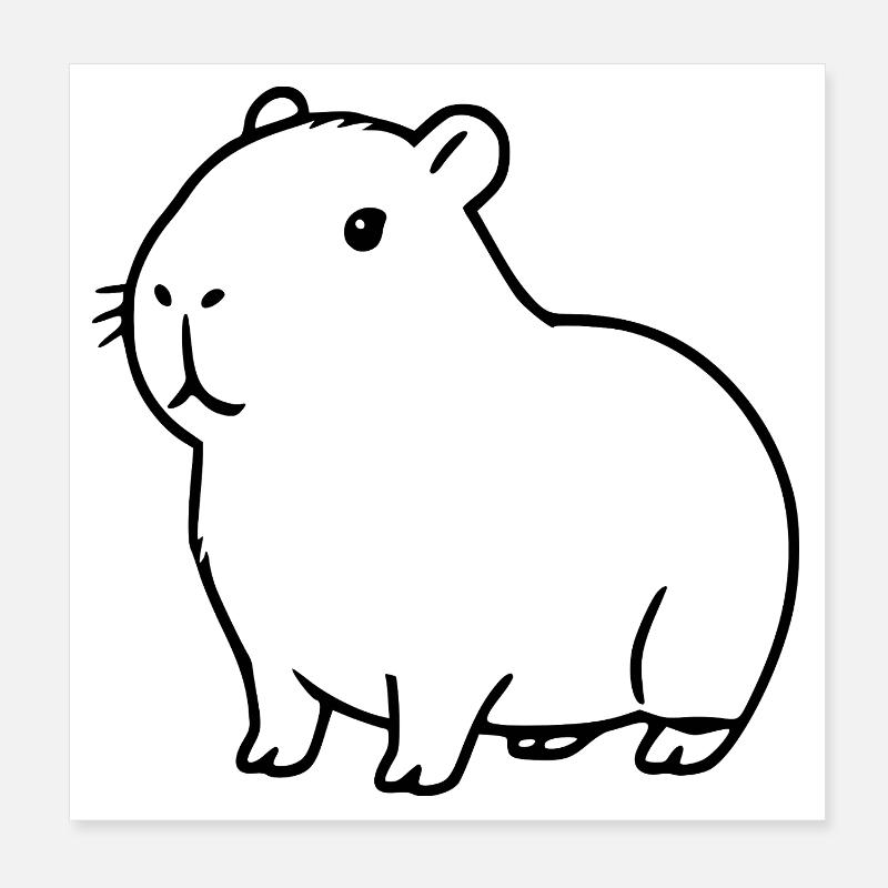 Capybara capybara noir Poster 20 x 20 cm