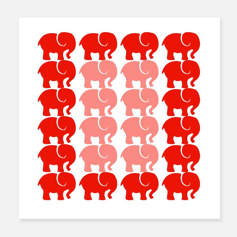Éléphant Poster 20 x 20 cm