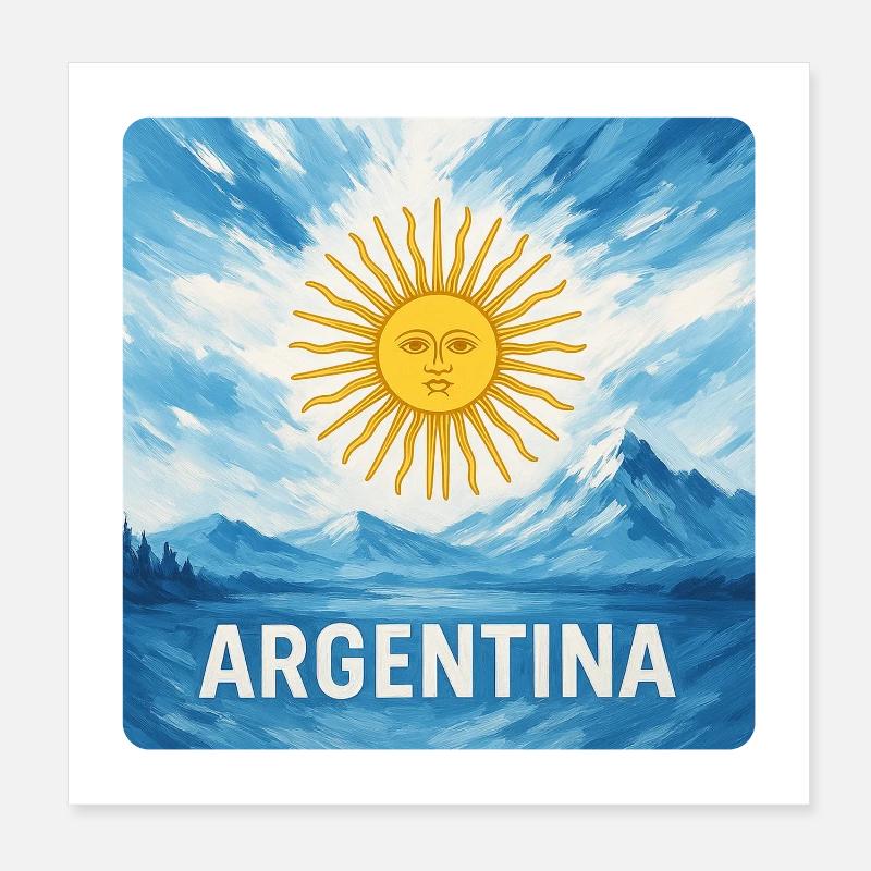 Argentinien Reise Design Poster 20x20 cm