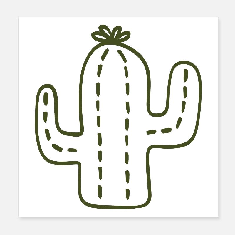 Cactus Sketch Poster 20 x 20 cm
