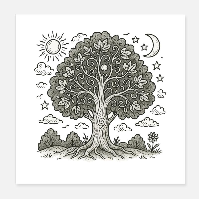 Arbre de vie Poster 20 x 20 cm