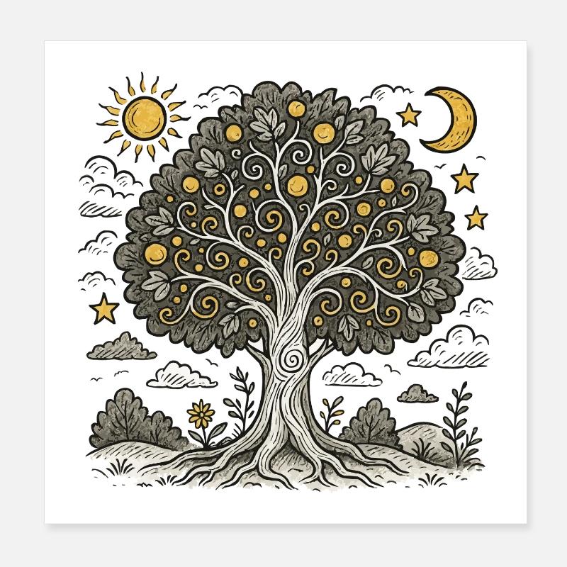 Arbre de vie Poster 20 x 20 cm