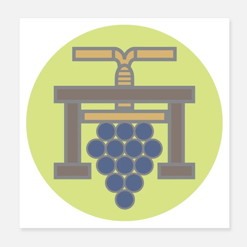 20506_Winzer, Vigneron Grapepresse Millésime Poster 20 x 20 cm