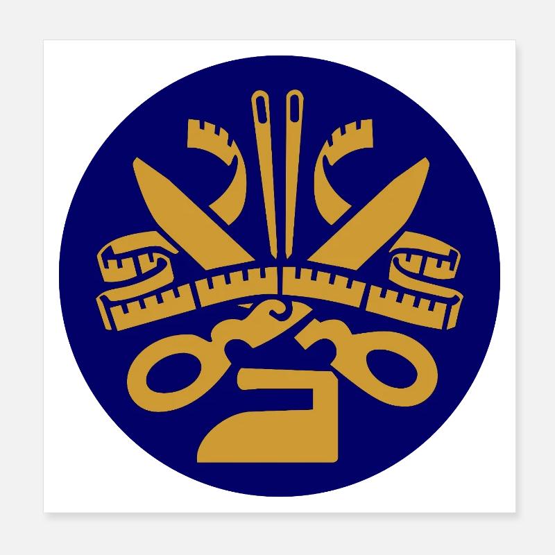 51173_Schneider Sewing Tools Silhouette Blue Poster 8" x 8" (20x20 cm)