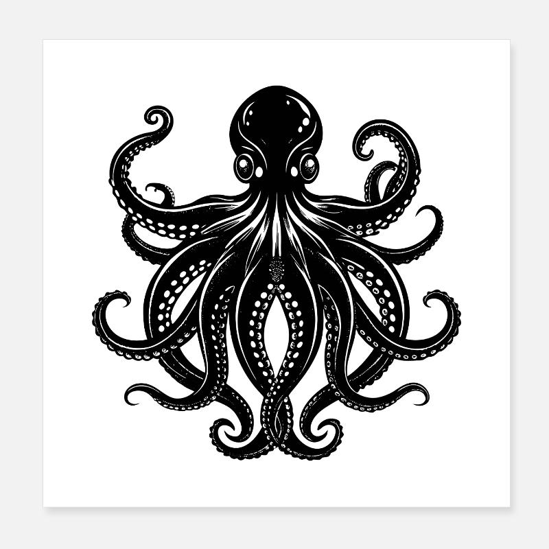Octopus Poster 8" x 8" (20x20 cm)