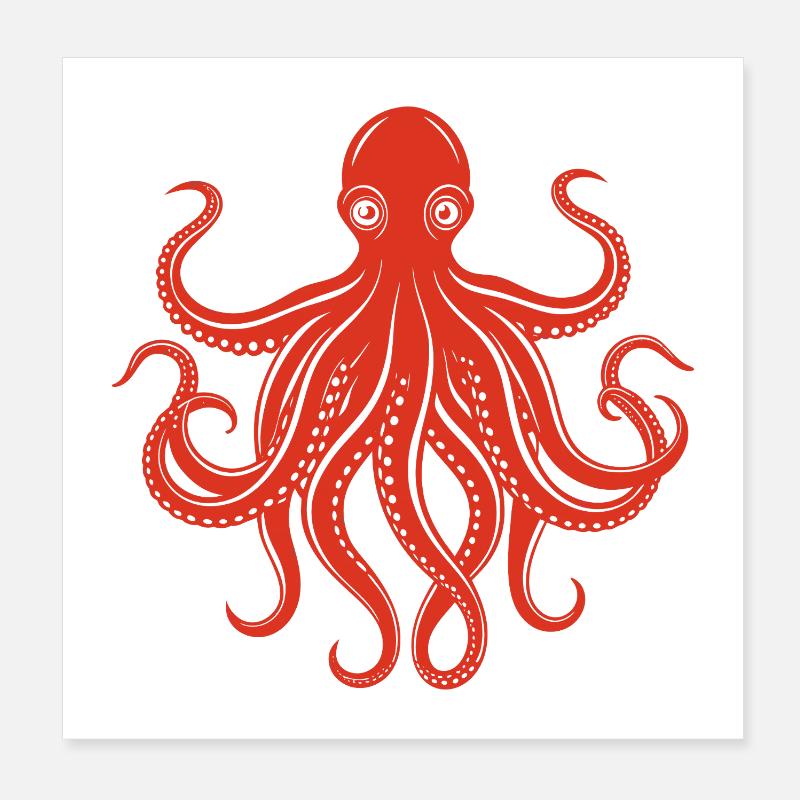 Octopus Poster 8" x 8" (20x20 cm)