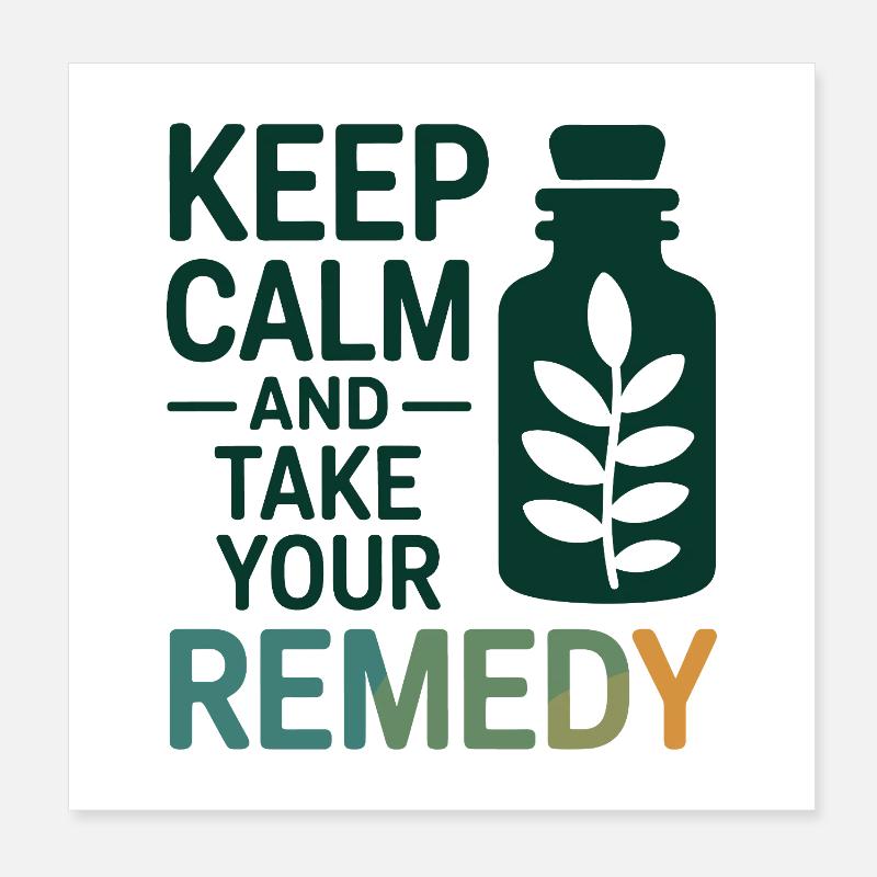 Homéopathie Reste calme Prends ton professionnel de traitement Poster 20 x 20 cm