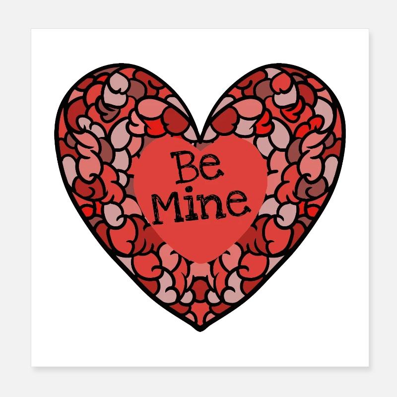 Mosaïque complexe de cœur Sois À Moi Poster 20 x 20 cm