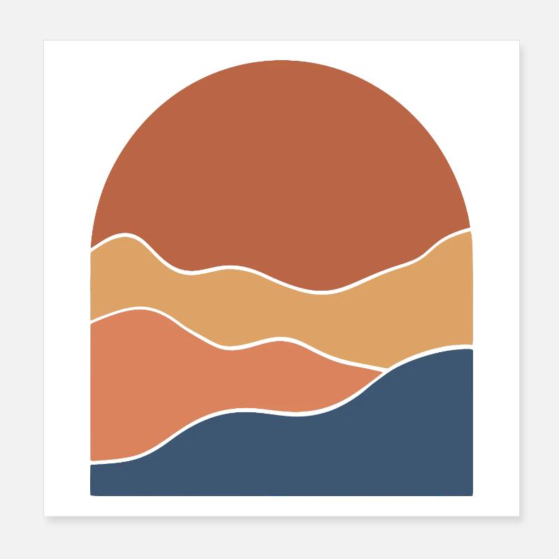 Couches de l’Horizon Chaud Poster 20 x 20 cm