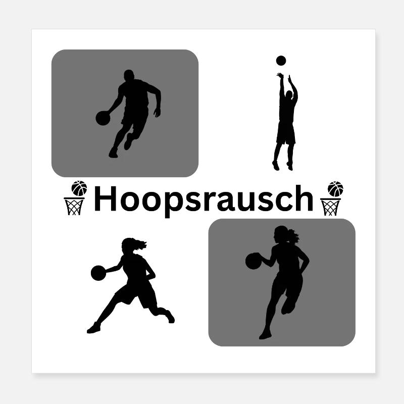 Basketball Silhouetten Dynamik Poster 20x20 cm