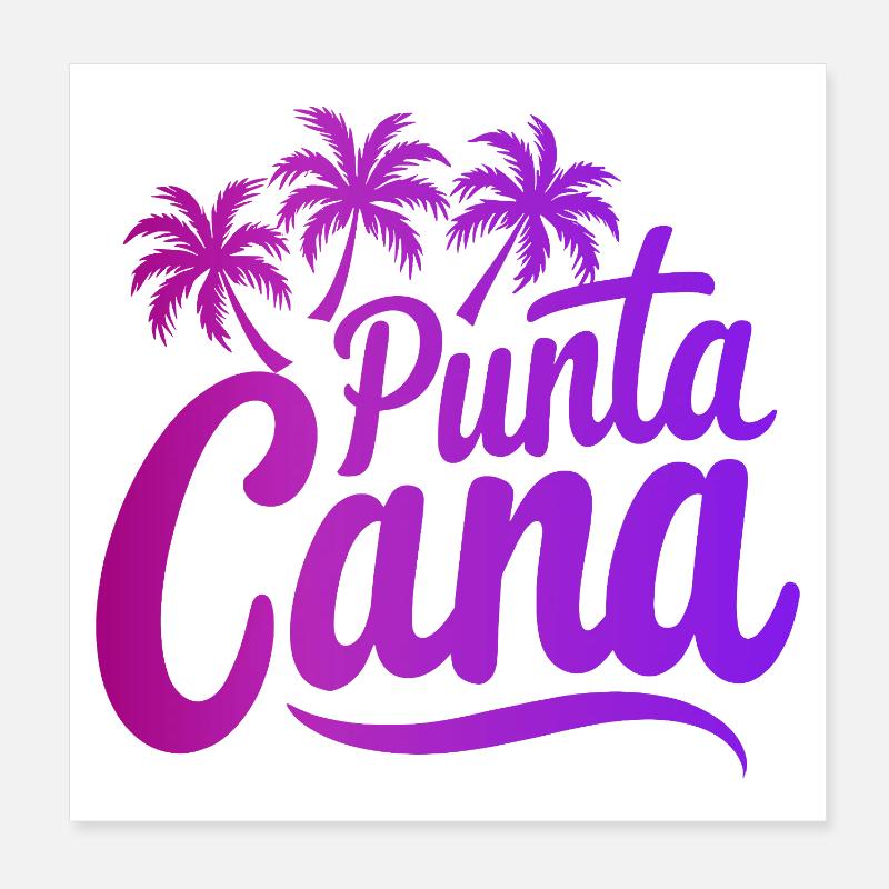 Punta Cana Karibik Urlaub mit Palmen Poster 20x20 cm
