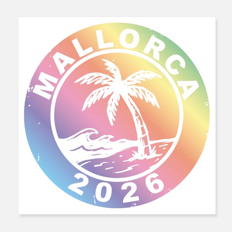 Mallorca 2026 Bunt Poster 20x20 cm
