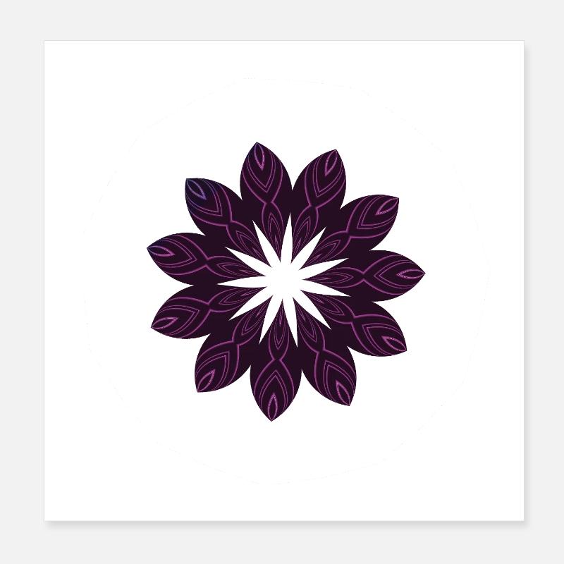 Dunkle Purpur Mandala Blume Poster 20x20 cm