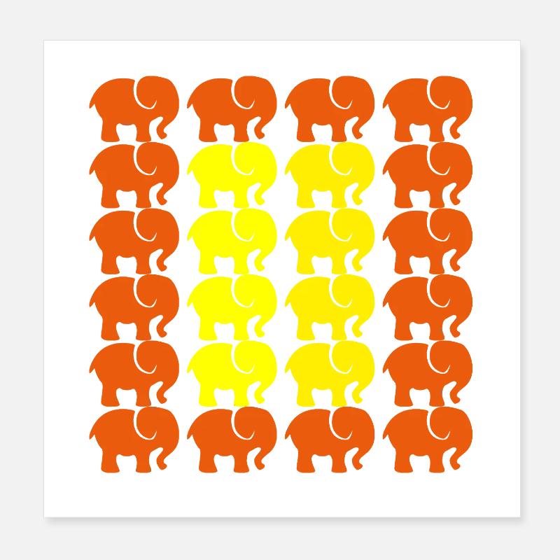 Éléphant Poster 20 x 20 cm