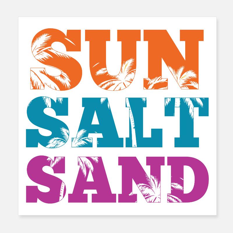 Été - Soleil, sel et sable Poster 20 x 20 cm