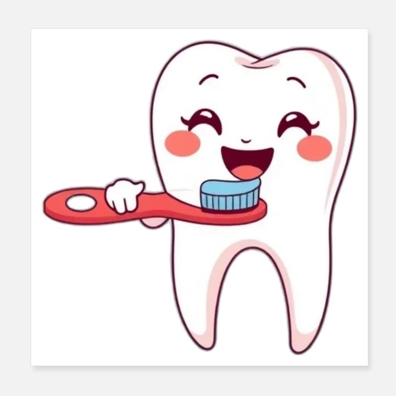 Tooth, Teeth, Dentist Poster 8" x 8" (20x20 cm)
