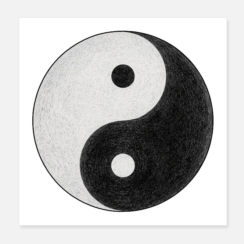 symbole yin et yang Poster 20 x 20 cm