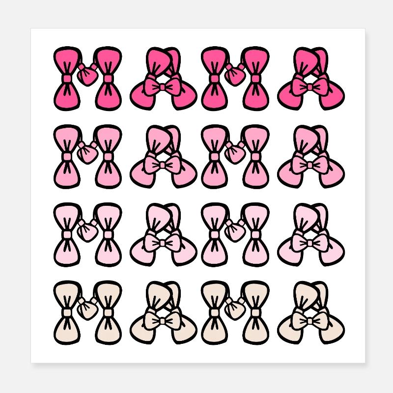 Haarschleife Muttertag Mama Poster 20x20 cm
