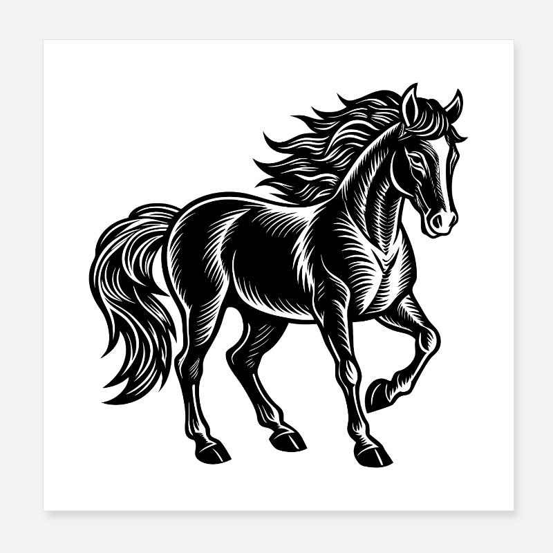 Cheval Poster 20 x 20 cm