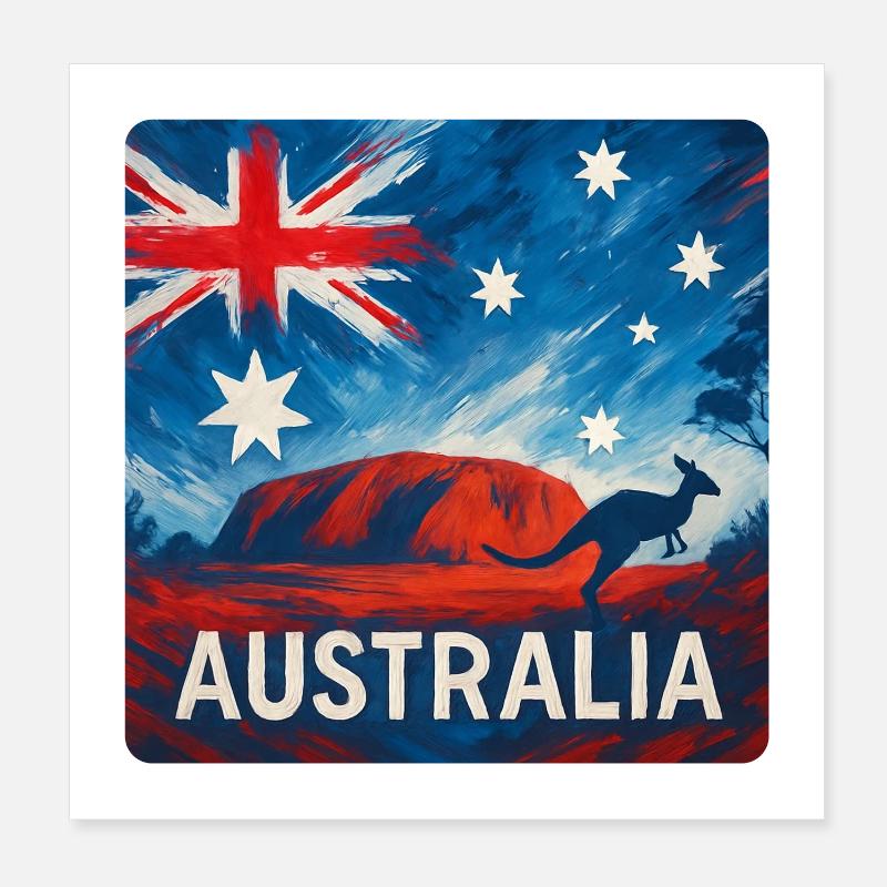 Australien Reise Design Poster 20x20 cm