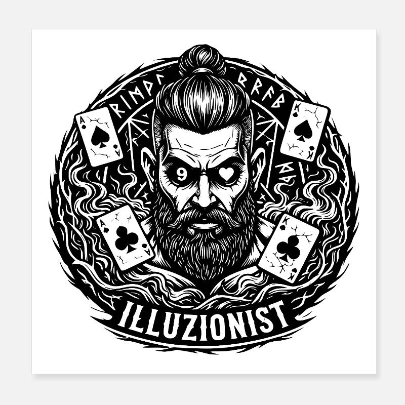 Wikinger Zauberer Poster 20x20 cm