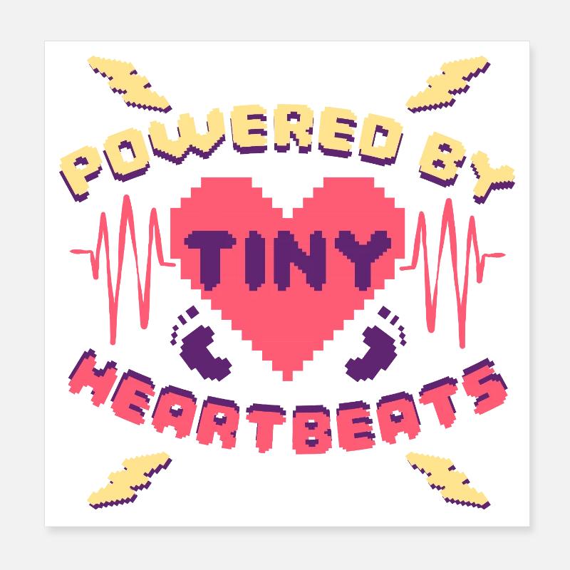 NICU Krankenschwester Powered By Tiny Heartbeats Poster 20x20 cm