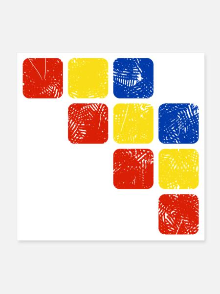 Colors Ornament Pattern - Basic Colors - Poster 8" x 8" (20x20 cm) - white - Front